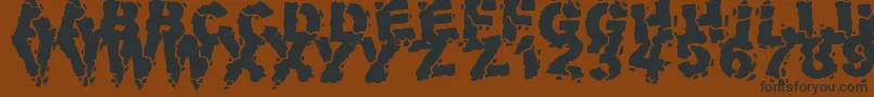Шрифт VolcanicDungeon – чёрные шрифты на коричневом фоне