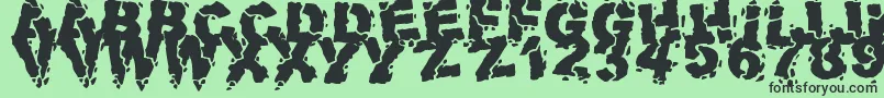 Шрифт VolcanicDungeon – чёрные шрифты на зелёном фоне