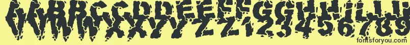 Шрифт VolcanicDungeon – чёрные шрифты на жёлтом фоне