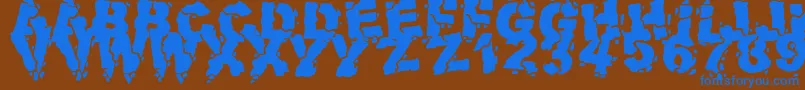 Шрифт VolcanicDungeon – синие шрифты на коричневом фоне