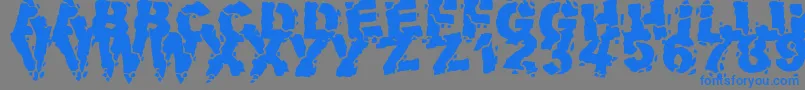 フォントVolcanicDungeon – 灰色の背景に青い文字