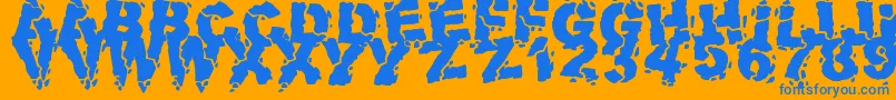 VolcanicDungeon Font – Blue Fonts on Orange Background