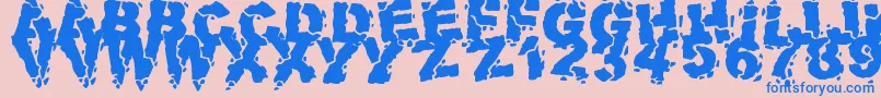 VolcanicDungeon Font – Blue Fonts on Pink Background