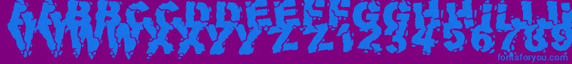 Шрифт VolcanicDungeon – синие шрифты на фиолетовом фоне