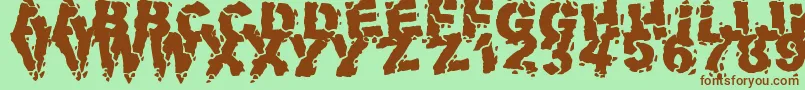 VolcanicDungeon-fontti – ruskeat fontit vihreällä taustalla
