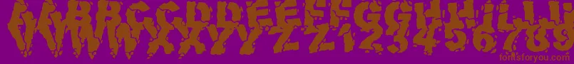 フォントVolcanicDungeon – 紫色の背景に茶色のフォント