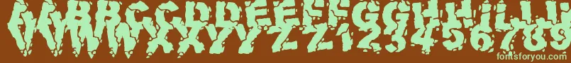 Шрифт VolcanicDungeon – зелёные шрифты на коричневом фоне