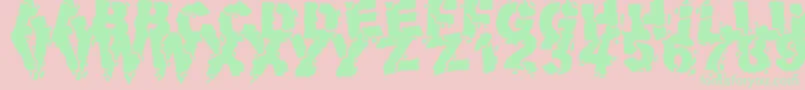 VolcanicDungeon Font – Green Fonts on Pink Background