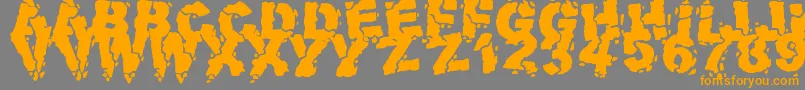 VolcanicDungeon Font – Orange Fonts on Gray Background
