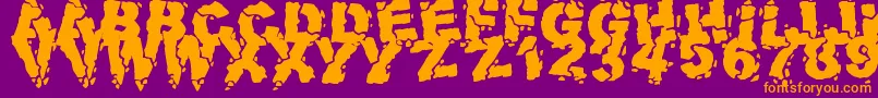 Шрифт VolcanicDungeon – оранжевые шрифты на фиолетовом фоне