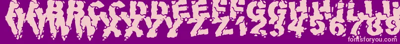 VolcanicDungeon-Schriftart – Rosa Schriften auf violettem Hintergrund