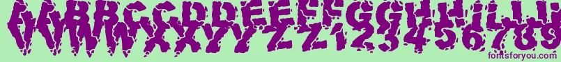 Шрифт VolcanicDungeon – фиолетовые шрифты на зелёном фоне