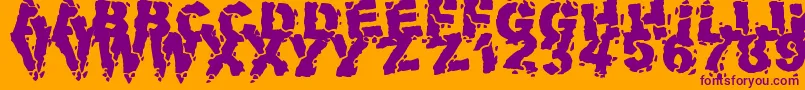 フォントVolcanicDungeon – オレンジの背景に紫のフォント