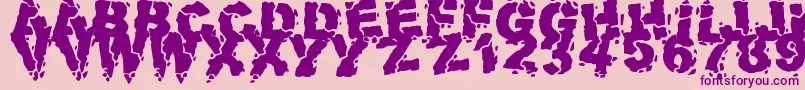フォントVolcanicDungeon – ピンクの背景に紫のフォント