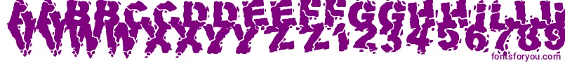 フォントVolcanicDungeon – 白い背景に紫のフォント