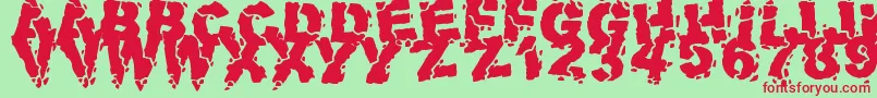 Шрифт VolcanicDungeon – красные шрифты на зелёном фоне