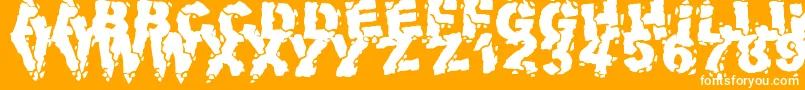 フォントVolcanicDungeon – オレンジの背景に白い文字