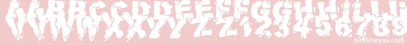 VolcanicDungeon-fontti – valkoiset fontit vaaleanpunaisella taustalla