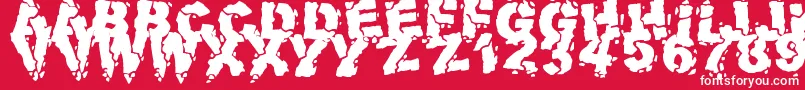 フォントVolcanicDungeon – 赤い背景に白い文字