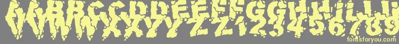 フォントVolcanicDungeon – 黄色のフォント、灰色の背景