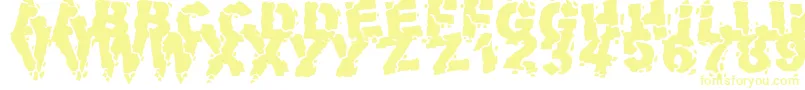VolcanicDungeon-Schriftart – Gelbe Schriften auf weißem Hintergrund