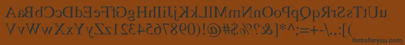 フォントMirorMirror – 黒い文字が茶色の背景にあります