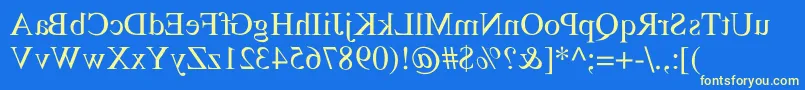Fonte MirorMirror – fontes amarelas em um fundo azul