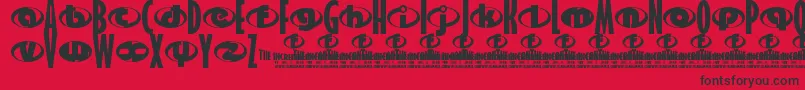 Incredibles-Schriftart – Schwarze Schriften auf rotem Hintergrund