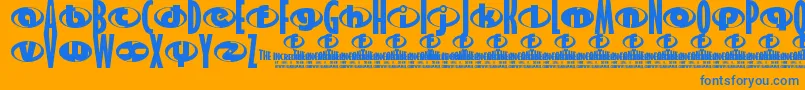 Incredibles Font – Blue Fonts on Orange Background