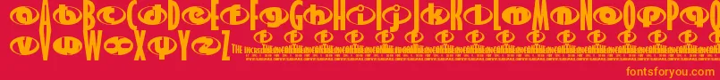 Incredibles Font – Orange Fonts on Red Background