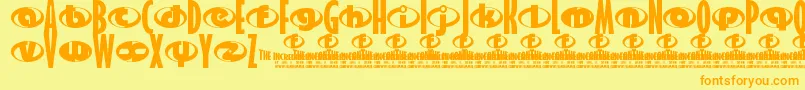 Incredibles Font – Orange Fonts on Yellow Background