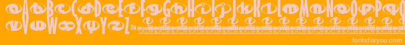 Incredibles-Schriftart – Rosa Schriften auf orangefarbenem Hintergrund