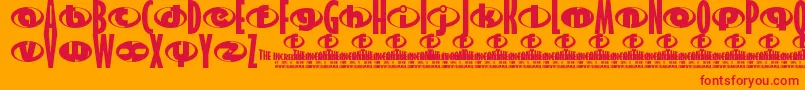 Incredibles-Schriftart – Rote Schriften auf orangefarbenem Hintergrund