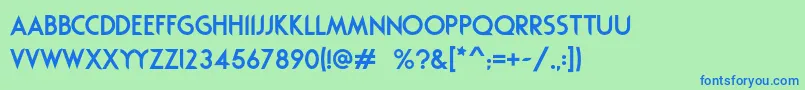 Czcionka Rodondo – niebieskie czcionki na zielonym tle
