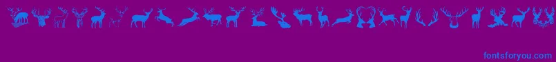 Deers Font – Blue Fonts on Purple Background