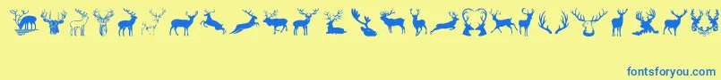 Deers Font – Blue Fonts on Yellow Background