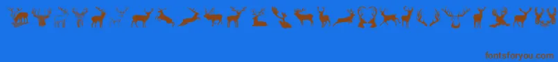 Deers-Schriftart – Braune Schriften auf blauem Hintergrund