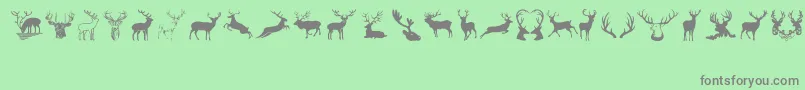 フォントDeers – 緑の背景に灰色の文字