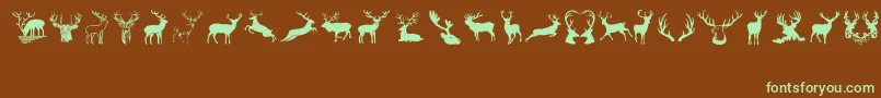 Deers Font – Green Fonts on Brown Background