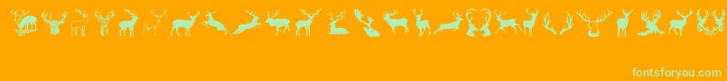 Deers-Schriftart – Grüne Schriften auf orangefarbenem Hintergrund