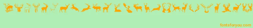 Fonte Deers – fontes laranjas em um fundo verde