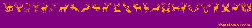 Deers-fontti – oranssit fontit violetilla taustalla