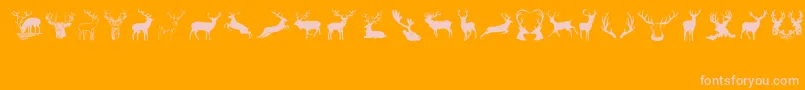 Deers-Schriftart – Rosa Schriften auf orangefarbenem Hintergrund