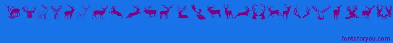 Police Deers – polices violettes sur fond bleu