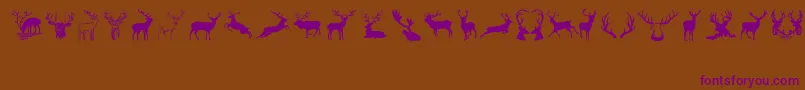 Deers-Schriftart – Violette Schriften auf braunem Hintergrund