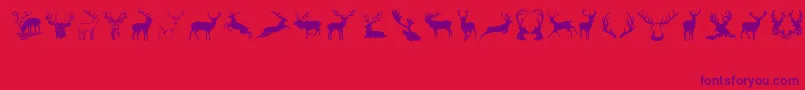 Deers-Schriftart – Violette Schriften auf rotem Hintergrund