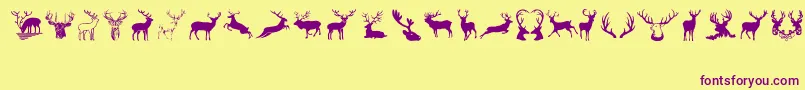 Шрифт Deers – фиолетовые шрифты на жёлтом фоне