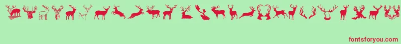 Шрифт Deers – красные шрифты на зелёном фоне