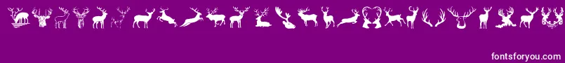 Fonte Deers – fontes brancas em um fundo violeta