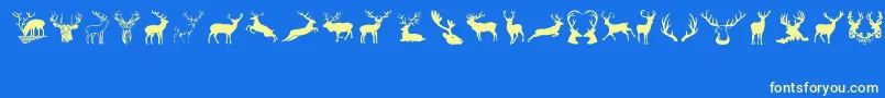 Deers Font – Yellow Fonts on Blue Background